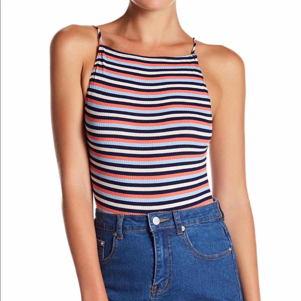 Striped Ribbed Bodysuit